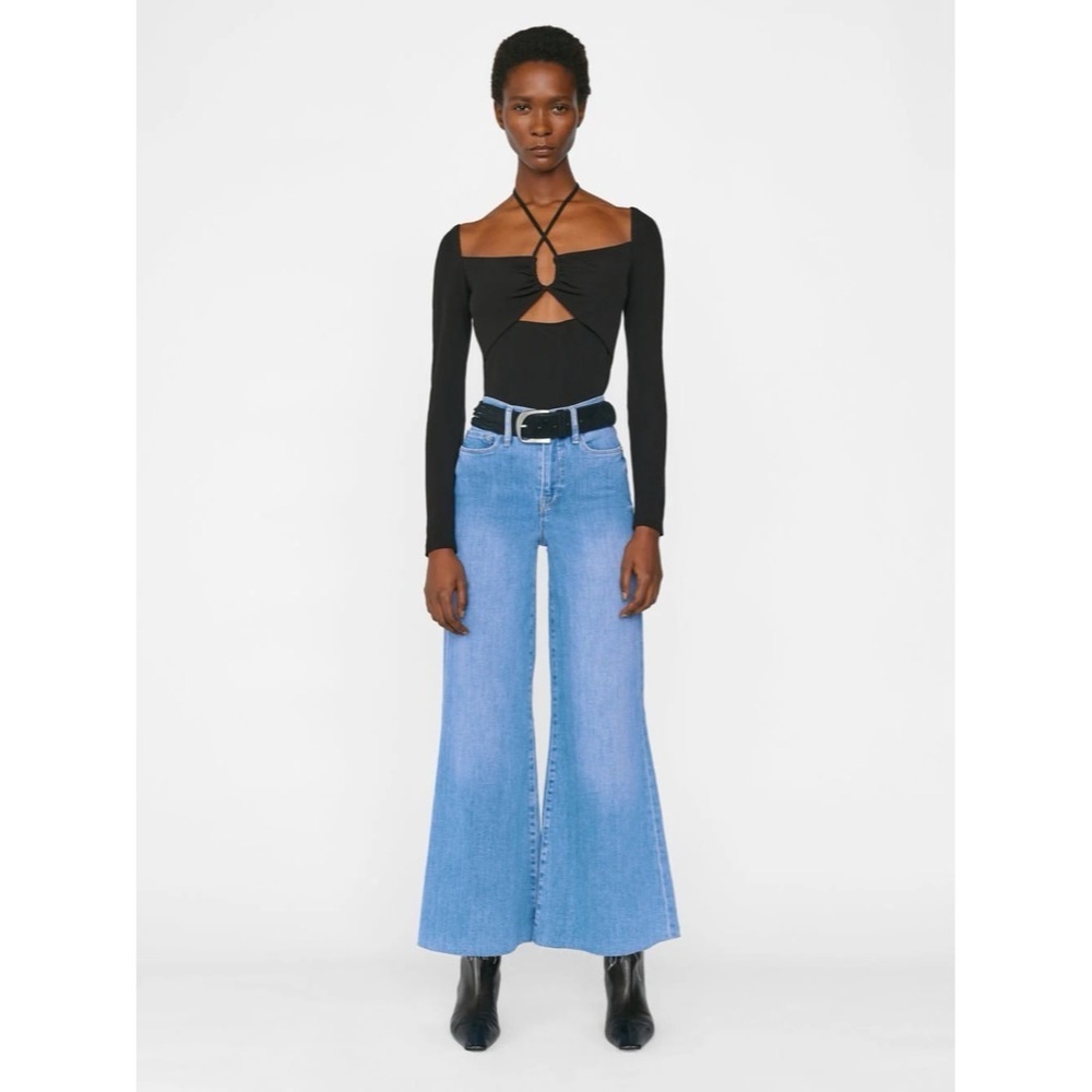 FRAME Le Palazzo Crop Wide Leg Jeans Jonah Wash Size 28 New Without Tags